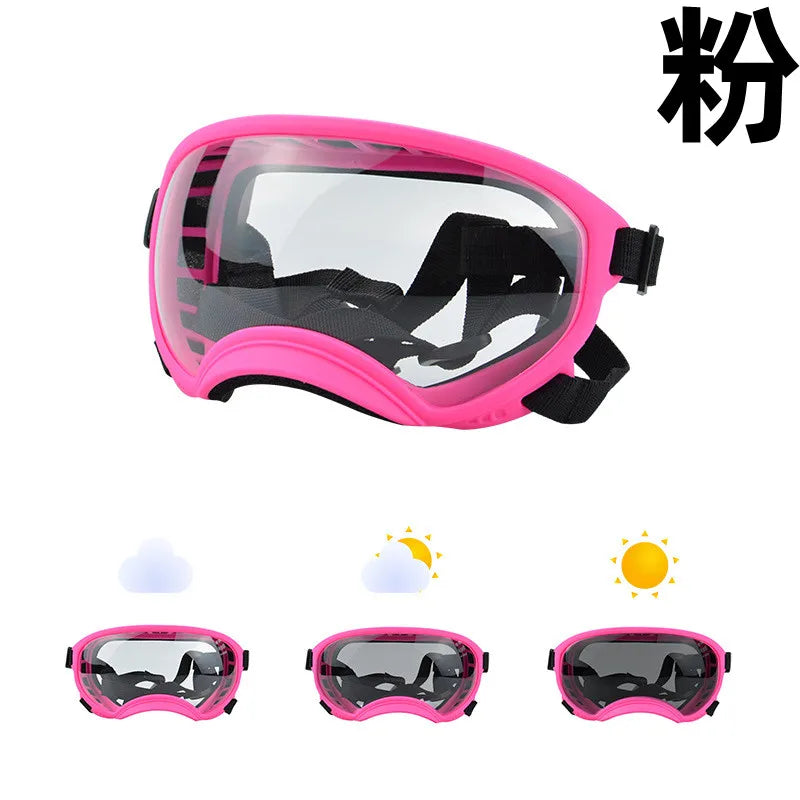 Color changing pet glasses, dog goggles, size dog sunglasses, snow glasses, UV resistant dog sunglasses