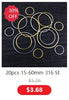 20pcs 16x9mm No Fade 316 Stainless Steel Double Loops Hand Charms Pendant DIY Jewelry Findings Connector for Necklace Bracelet