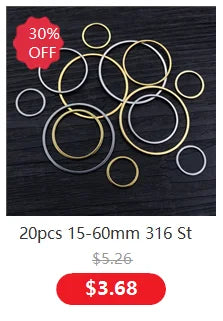20pcs 16x9mm No Fade 316 Stainless Steel Double Loops Hand Charms Pendant DIY Jewelry Findings Connector for Necklace Bracelet