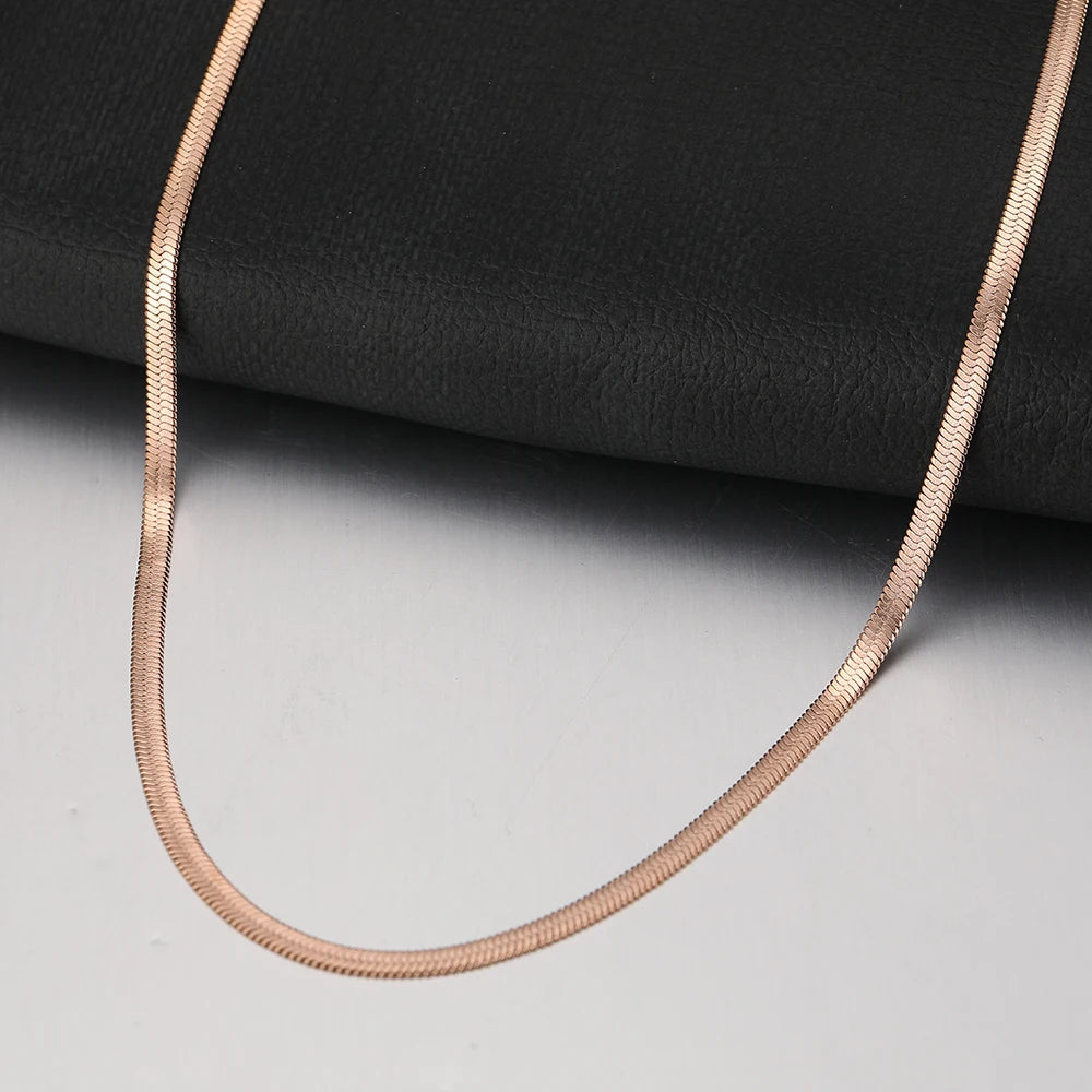 Stainless Steel Necklaces Herringbone Blade Snake Chain Light Luxury Unisex Clavicle Choker Men Necklace For Women Jewelry Gifts