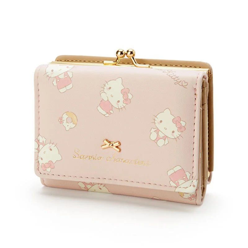 MINISO Kawaii Hello Kitty Wallet Keychains Sanrio Pochacco My Melody ACGN Cards Bag Kuromi Coin Anime Bag