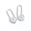 925 Sterling Silver Ear Needle key Pendant Hoop Earrings Gold Earrings For women Lock Pierced Earrings Fashion Party Jewelry