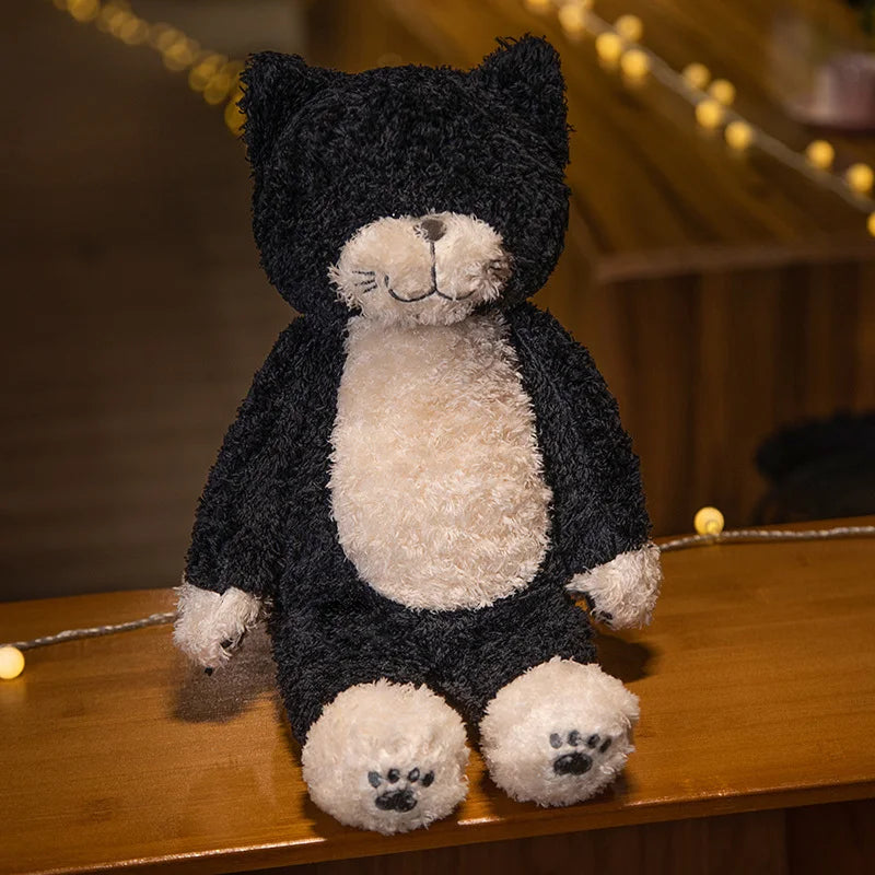 Japanese Soft Cat Doll Plush Toy Sleeping Pillow Cushion Birthday Gift Girl Accompany Little Black Kitten Home Decoration