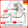 Cat Flap Door with 4 Way Security Lock ABS Plastic Gate Puppy Kitten Safety In/out Dog Cat Flap Door Kit Small Pet Supplies