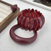 Boho Red Acrylic Resin Chunky Bangle Ring Set for Women on Hand Goth Geometric Charm Wide Hip Hop Metal Cuff Bangles Men Jewelry