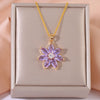 2 Colors of European and American Purple Sunflower Pendant Necklace Give Women A Light Luxury Niche Design