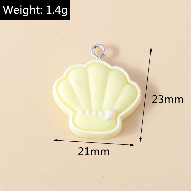 15pcs New Mix Kawaii Summer Vacation Pink Flower Heart Butterfly Ice Cream Star Resin Earrings Charms Diy Jewelry Making Pendant